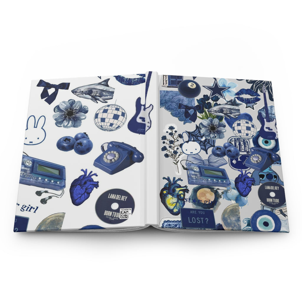 Blue Collage Hardcover Journal — Notebook for Notes & Creative Writing