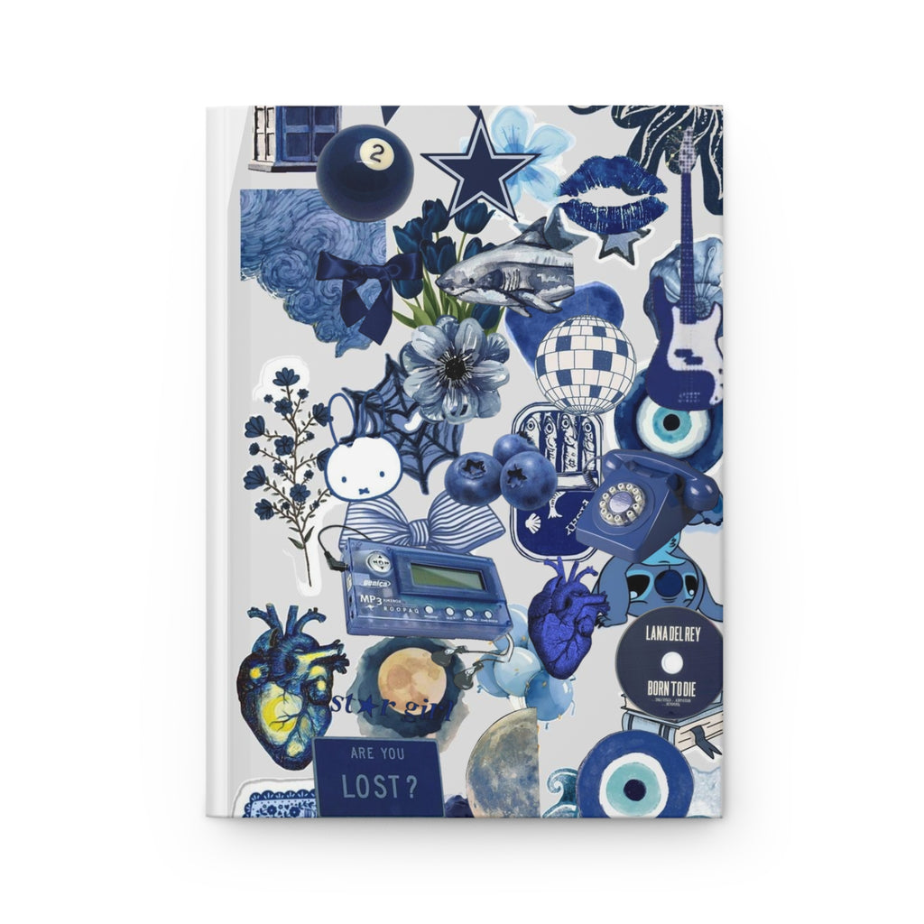 Blue Collage Hardcover Journal — Notebook for Notes & Creative Writing