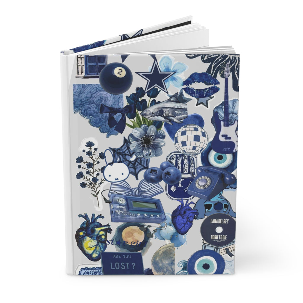 Blue Collage Hardcover Journal — Notebook for Notes & Creative Writing