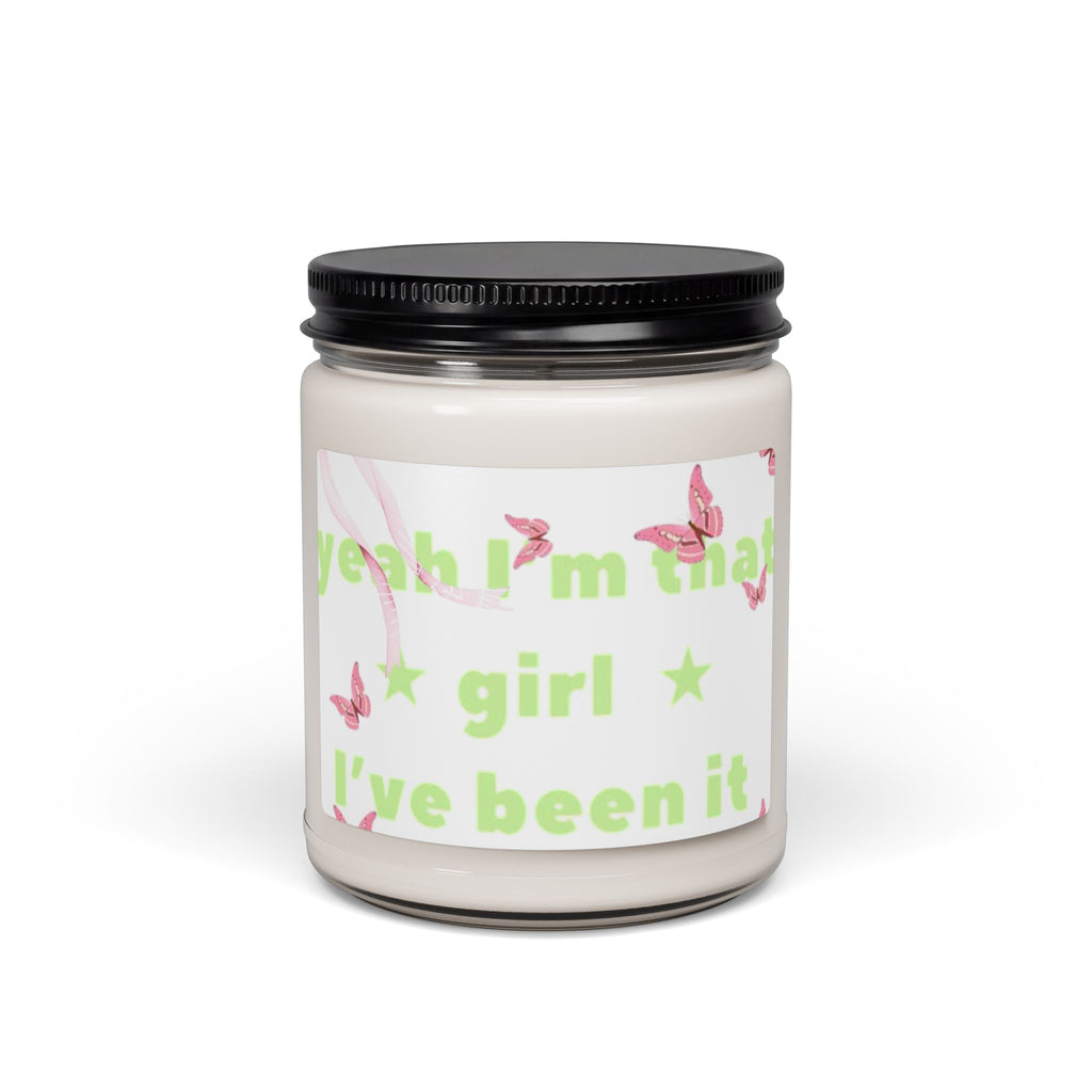 9oz Scented Soy Candle — "Yeah I'm That Girl" Pink Butterflies Aromatherapy Jar